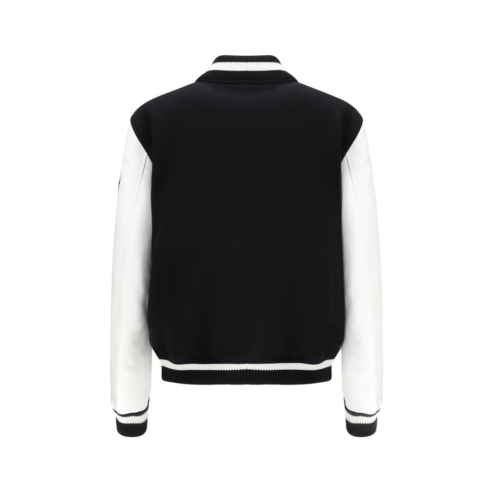 Off-White Leather and wool varsity Bomber - SOHO '25