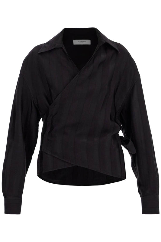 Golden Goose Golden Goose women's wrap shirt in night stripe viscose - SOHO '25